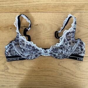 Lounge Luxe Balcony Lace Underwire Bra in Black & White